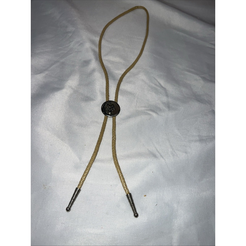 Vintage Hickok USA Western Bolo Tie with‎ Metal Saddle Buckle and Cotton Cords